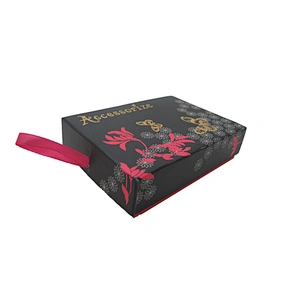 Custom Logo Bracelet Ring Paper Gift Jewelry Box Necklace Drawing Box With Black Foam For Jewelry Packaging