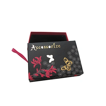 Custom Logo Bracelet Ring Paper Gift Jewelry Box Necklace Drawing Box With Black Foam For Jewelry Packaging